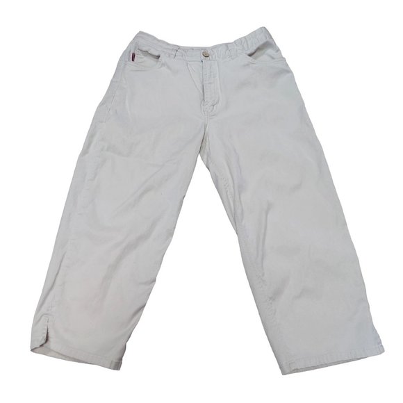 Tommy Bahama Womens Capri 12 Beige Stretch Relaxed Fit 5 Pocket Pants - Picture 1 of 9